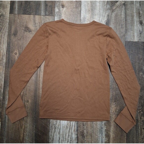 NEW! Women's Alpine Design Basic Long Sleeve Henley Shirt, Brown Size Medium - Picture 4 of 7